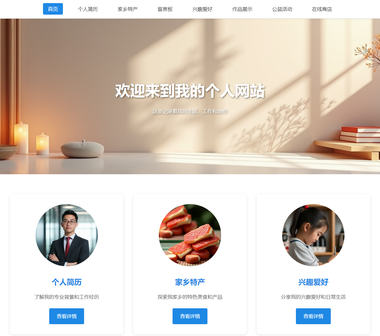 我的个人网站 - 展示个人生活、工作及创作的简约平台