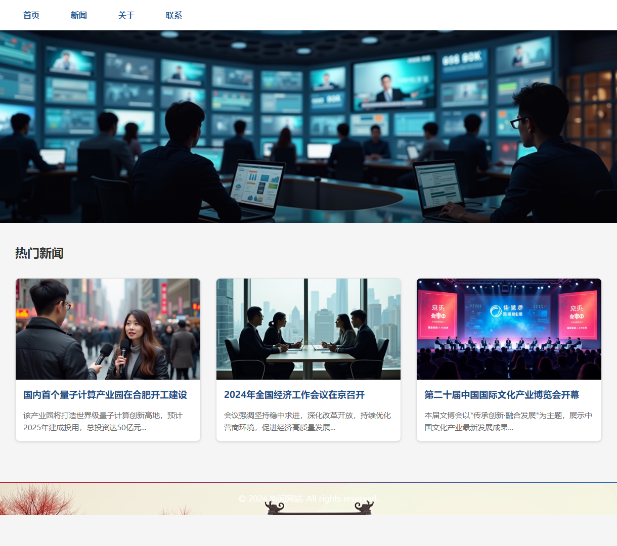 新闻网站首页 - 实时热门新闻展示与简洁阅读体验